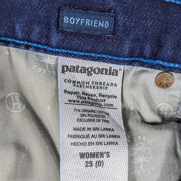 Patagonia Boyfriend Denim Shorts Women 25 (0) Organic Cotton Raw Hem Blue Jeans - Picture 4 of 5